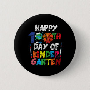 Happy 100th Day Of Kinder Garten Cute 100 Days Of  6 Cm Round Badge