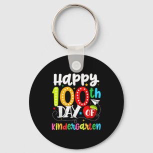 Happy 100th Day Of Kindergarten Funny Teachers Stu Key Ring