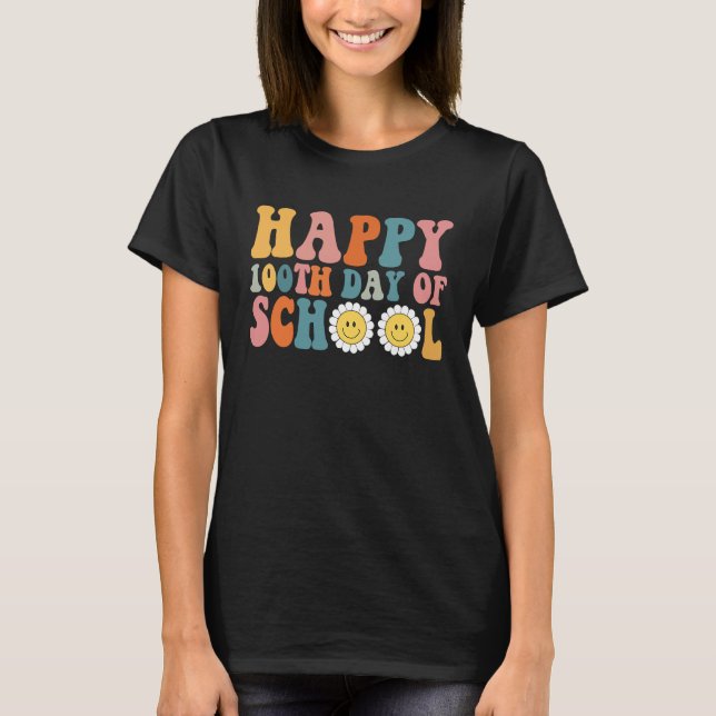 Happy 100th Day of Kindergarten School Teacher Stu T-Shirt (Front)