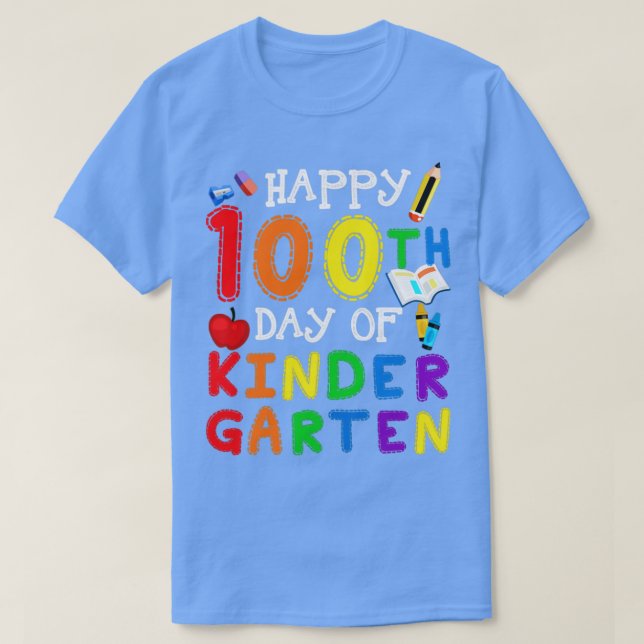Happy 100th Day Of Kindergarten T-Shirt (Design Front)