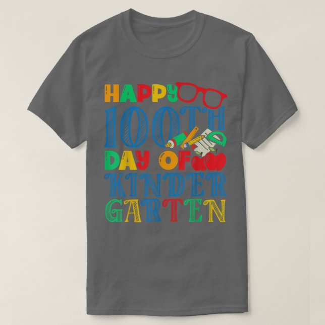 Happy 100th Day of Kindergarten T-Shirt (Design Front)