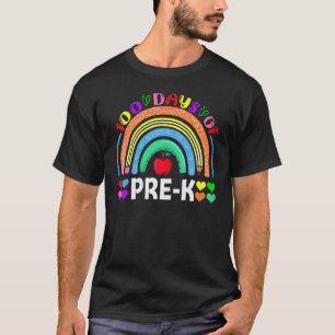 Happy 100th Day Of Pre K School Teacher Kid 100 Da T-Shirt