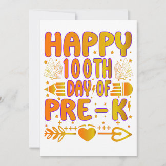 Happy 100th Day of Pre-K Wedding Thank You Card |