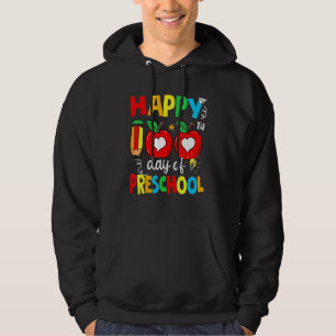 Happy 100th Day Of Preschool Teacher 100 Days Of S Hoodie