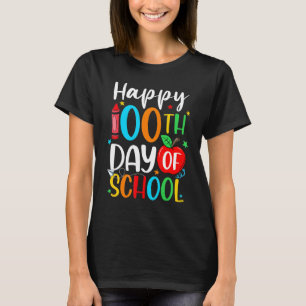 Happy 100th Day Of School 100 Days Crayon T-Shirt