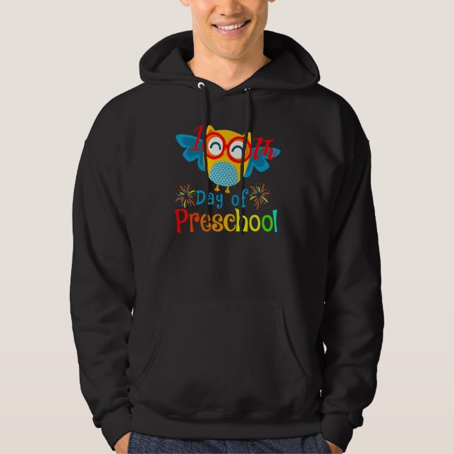 Happy 100th day of School  100 days of Preschool T Hoodie (Front)