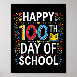 Happy 100th Day Of School 100 Days Of School Boys Poster