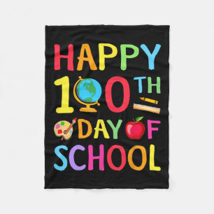 Happy 100th Day Of School 100 Days Of School Teach Fleece Blanket