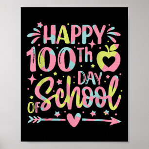 Happy 100th Day Of School 100 Days Of School Teach Poster
