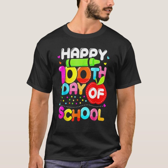 Happy 100th Day Of School 100 Days Smarter Cute Te T-Shirt (Front)