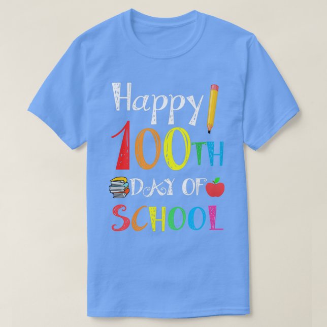 Happy 100th Day Of School 100 Days Smarter Gift T-Shirt (Design Front)