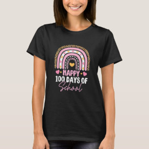 Happy 100th Day Of School 100 Days Smarter Rainbow T-Shirt