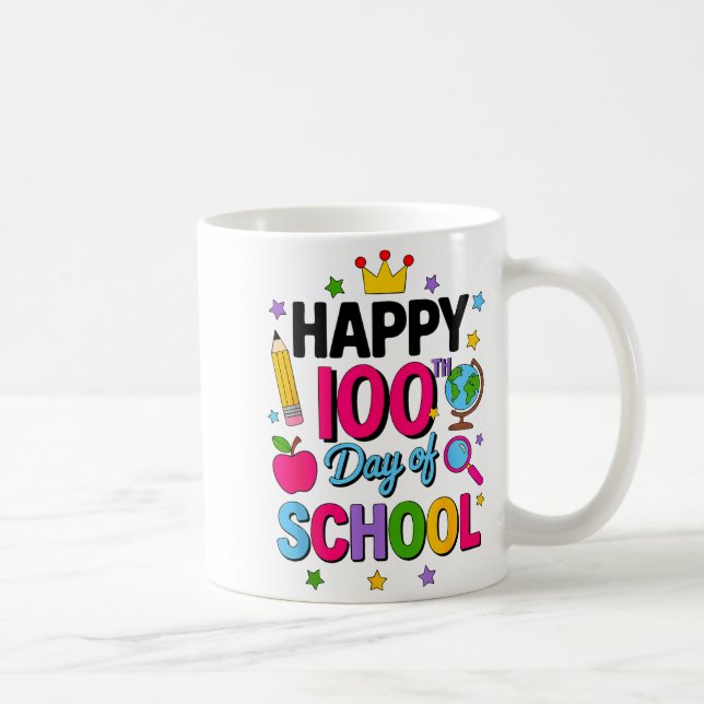 Happy 100th Day Of School 100 Days Smarter Teacher Coffee Mug (Right)