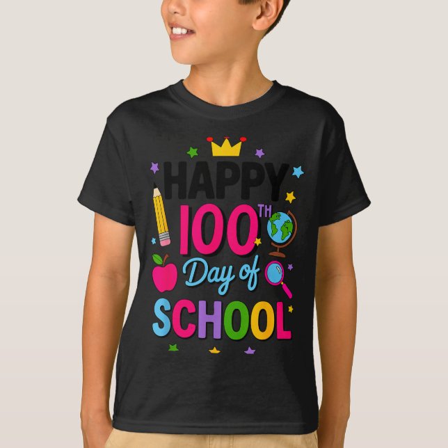 Happy 100th Day Of School 100 Days Smarter Teacher T-Shirt (Front)