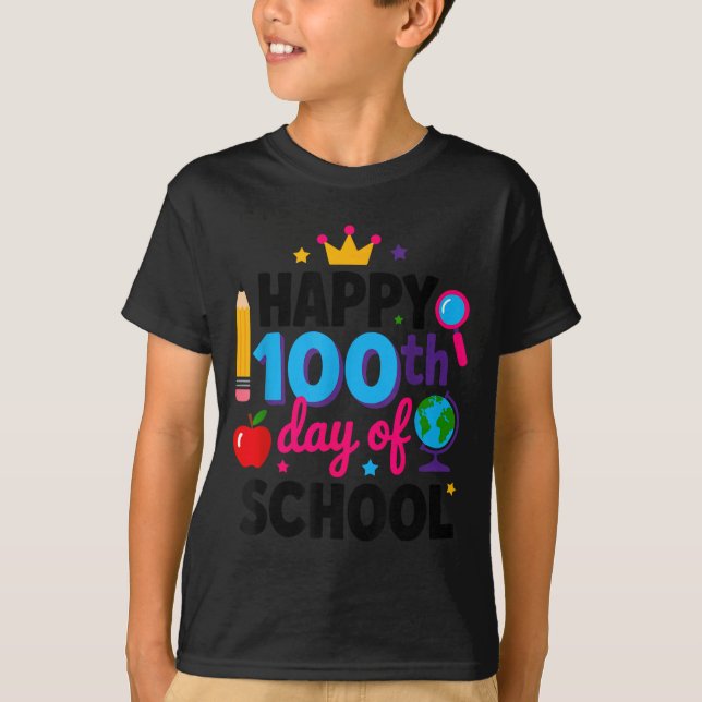 Happy 100th Day Of School 100 Days Smarter Teacher T-Shirt (Front)