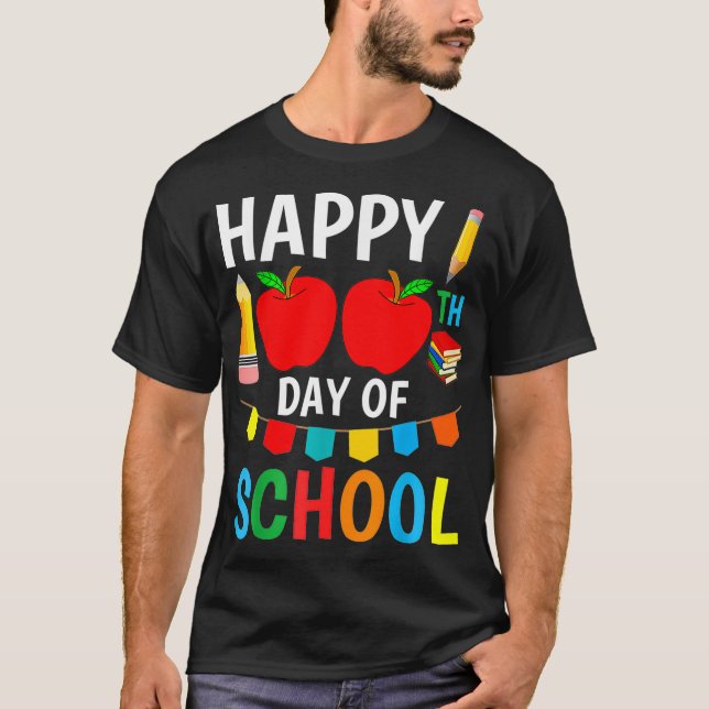 Happy 100th Day Of School 2022 Students Teachers  T-Shirt (Front)