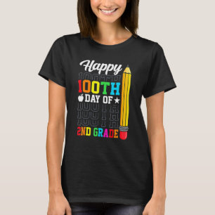 Happy 100th Day of School 2nd Grade Teachers Girl  T-Shirt