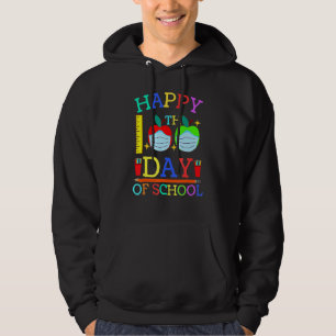 Happy 100th Day Of School Apple Face Mask Teacher Hoodie
