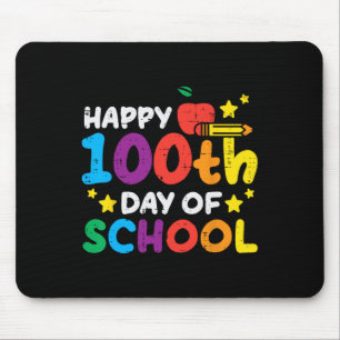 Happy 100th Day Of School Apple Pencil 100 Days Te Mouse Pad
