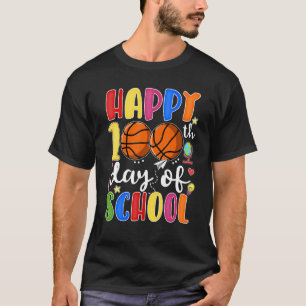 Happy 100th Day Of School Basketball Players Kids T-Shirt