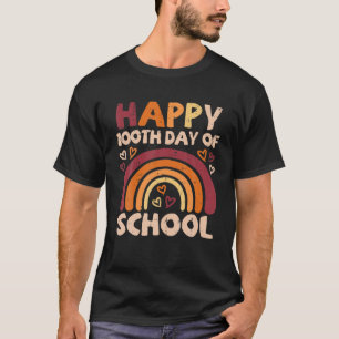 Happy 100Th Day Of School Black Rainbow 100 Days T T-Shirt
