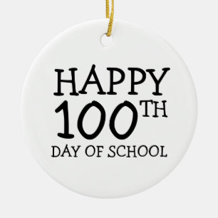 Happy 100th Day Of School Christmas Ceramic Tree Decoration
