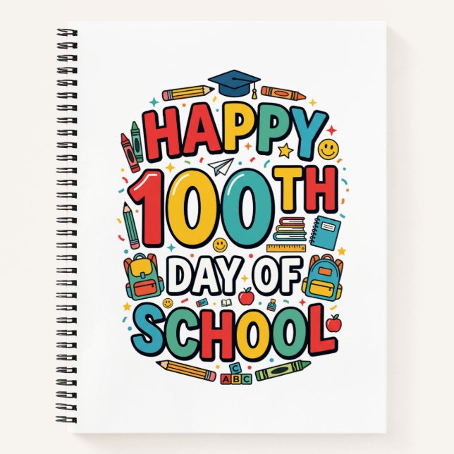 Happy 100th Day of School | Classroom Celebration Notebook (Front)