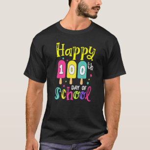 Happy 100th Day of School  Cute Ice Cream for Boy  T-Shirt