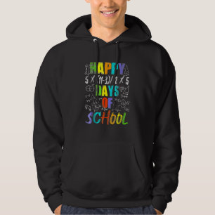 Happy 100th Day Of School Equations Math Teacher 1 Hoodie