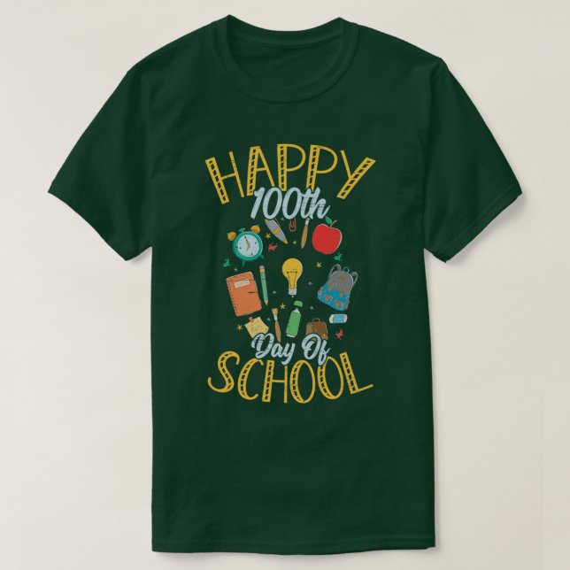 Happy 100th Day Of School for a 1st Grade Student T-Shirt (Design Front)