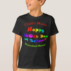 Happy 100th Day of School Fun Colourful Kid T-Shir T-Shirt