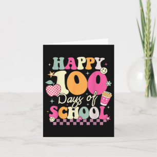 Happy 100th Day Of School Groovy Kids 100 Days Of Card