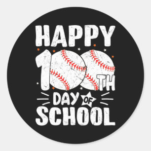 Happy 100th Day Of School Kids Teacher  Classic Round Sticker