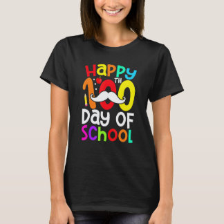 Happy 100th Day Of School Moustache Teachers Stude T-Shirt