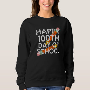 Happy 100th Day Of School Pencil Preschool Student Sweatshirt