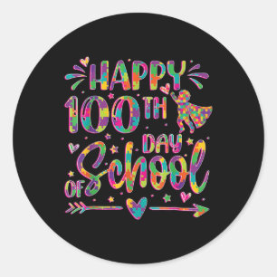 Happy 100th Day Of School Puzzle 100 Days Smarter  Classic Round Sticker