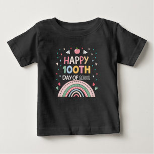  Happy 100th Day of School Rainbow Kids T-Shirt 