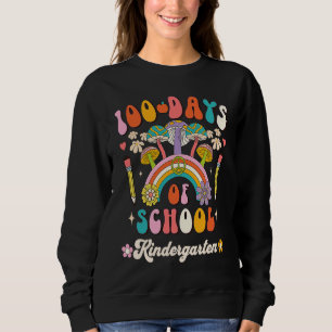 Happy 100th Day Of School Retro Groovy 100 Days Ki Sweatshirt