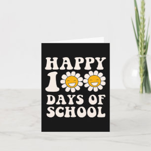 Happy 100th Day Of School Retro Groovy Cute Graphi Card