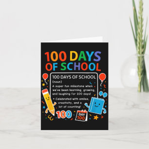 Happy 100th Day Of School Student Design, 100 Days Card