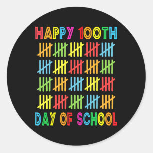 Happy 100th Day Of School Student Gift 100 Days Of Classic Round Sticker