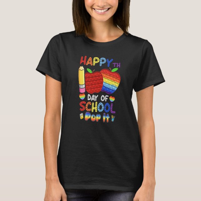 Happy 100th Day Of School Teacher 100 Days Pop It T-Shirt (Front)