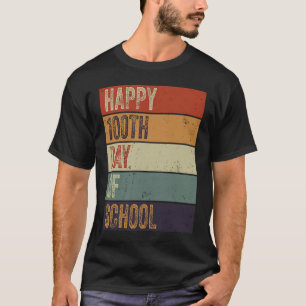 Happy 100th Day Of School Teacher 100 Days Retro V T-Shirt