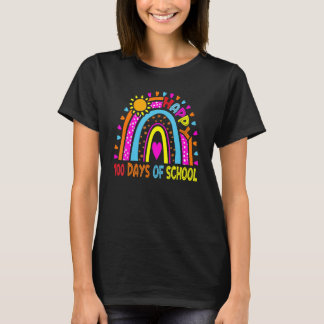 Happy 100th Day Of School Teacher Kids 100 Days Ra T-Shirt