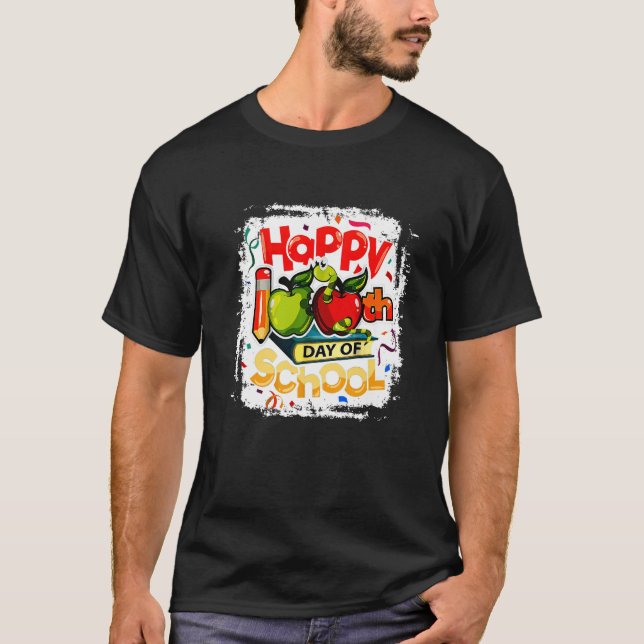 Happy 100th Day Of School Teacher Kids Child Happy T-Shirt (Front)