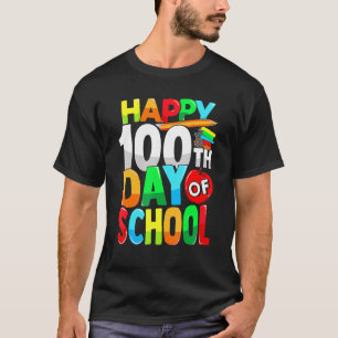 Happy 100th Day Of School Teacher Kids Child Happy T-Shirt
