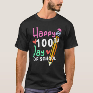 Happy 100th day of school teacher kids child happy T-Shirt