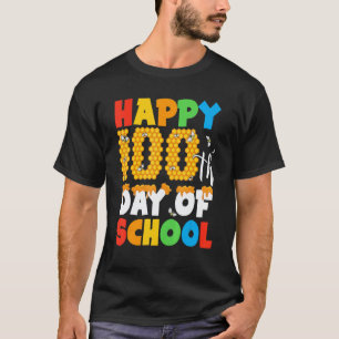Happy 100th day of school teacher kids child happy T-Shirt