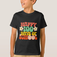 Happy 100th Day Of School Teacher Kids Retro Groov