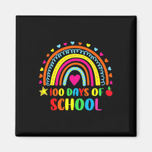 Happy 100th Day Of School Teacher Rainbow 100 Days Magnet